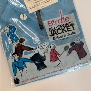 Vintage 70’s Birdie Richard A Leslie Pedalino Nylon Golf Jacket Blue Mens XL